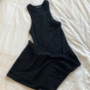 Zara black high neck midi bodycon